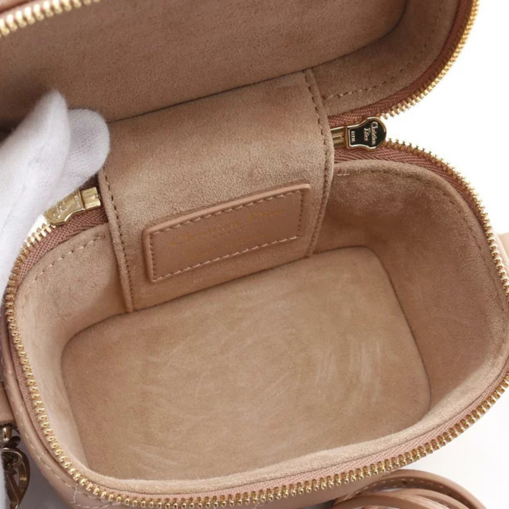 Dior Leather Pink Lady Handbag Cannage Vanity - Picture 3 of 7